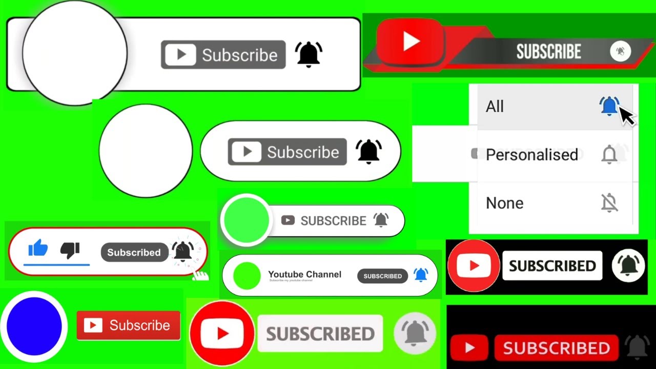 💥10 best subscribe and bell icon |green screen #subscribe #bell #greenscreen