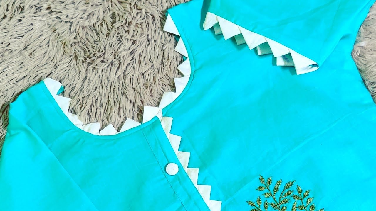 Very creative samosa neck, simple n sober कुर्ती पर यह डिजाइन बनाएं, Neck + sleeevs design #withme
