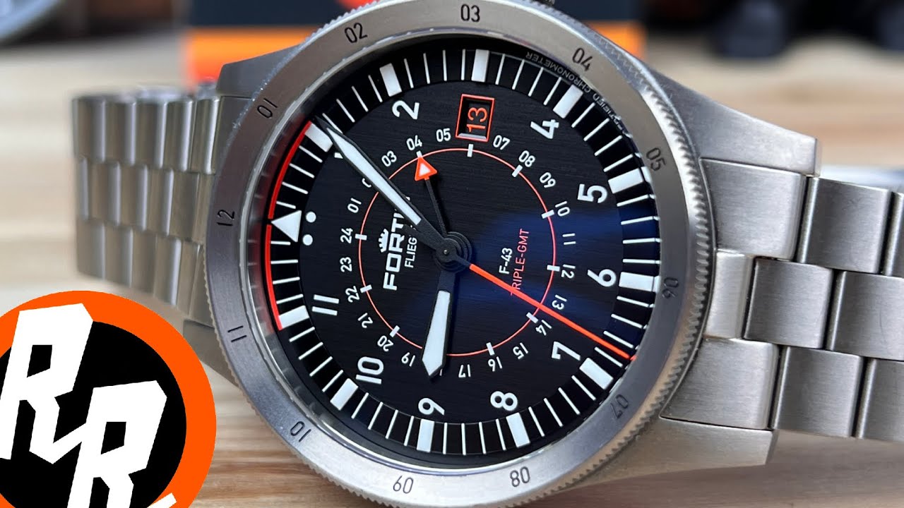 Fortis Flieger F-43 Triple GMT Titanium