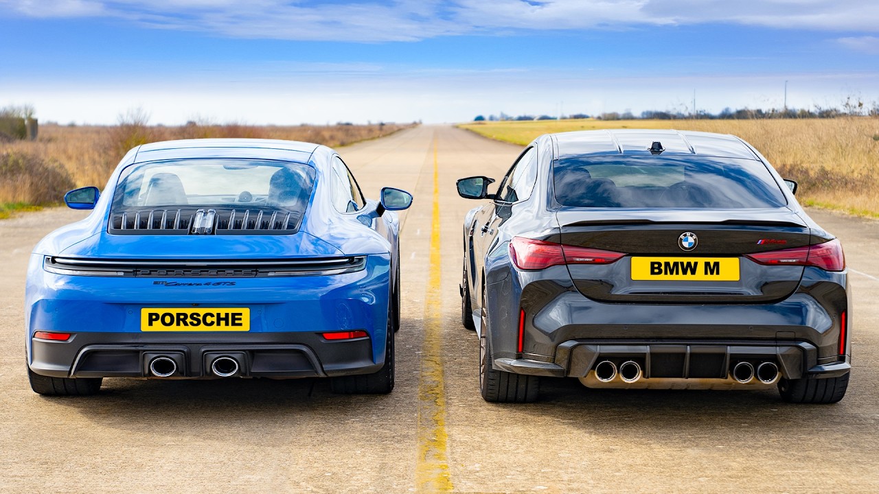 신형 포르쉐 911 GTS vs BMW M4 CS - 드래그 레이스!