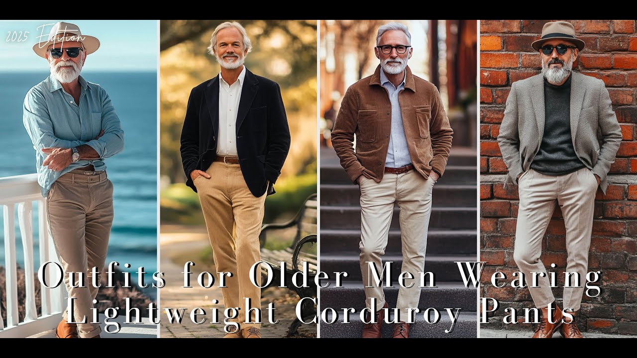 10 Stylish Outfits for Older Men Wearing Lightweight Corduroy Pants Spring Looks! - Men's Fashion