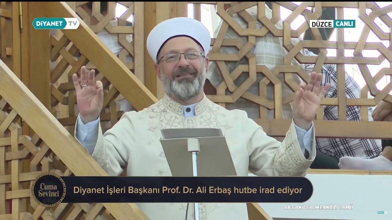 Diyanet işleri başkanı prof. dr. ali erbaş, düzce akçakoca merkez camiinde hutbe irad etti