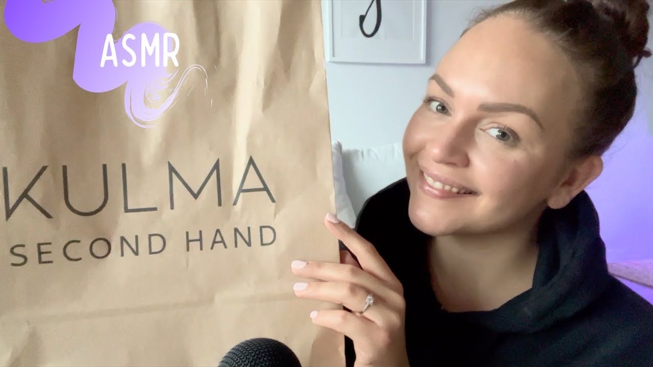 ASMR SUOMI - second hand -ostosten esittely (tapping & fabric sounds)