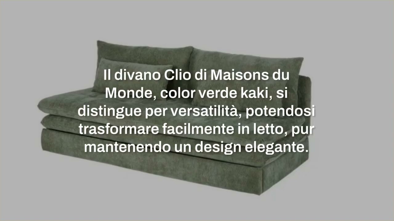 Divano letto boho chic: il verde kaki di Maisons du Monde interpreta i trend 2026