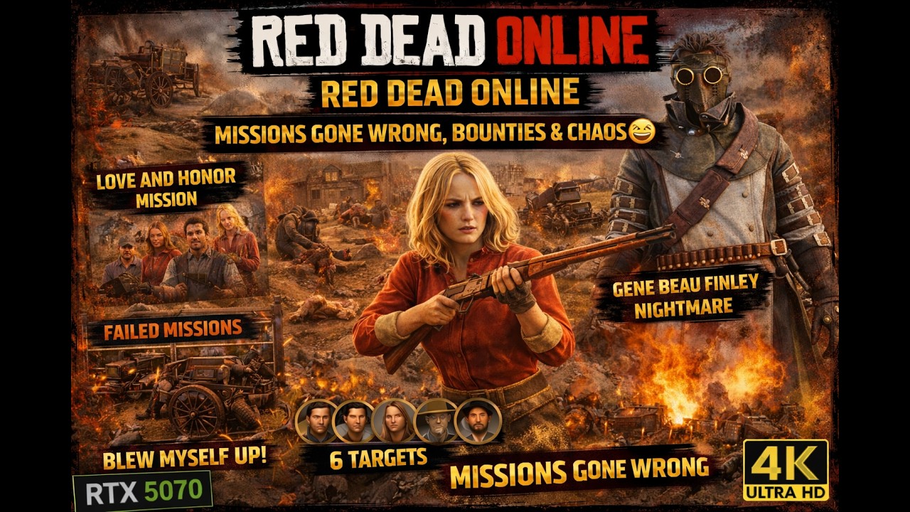 Red Dead Online Gameplay | Missions Gone Wrong, Bounties & Chaos 😂 | 4K Gameplay