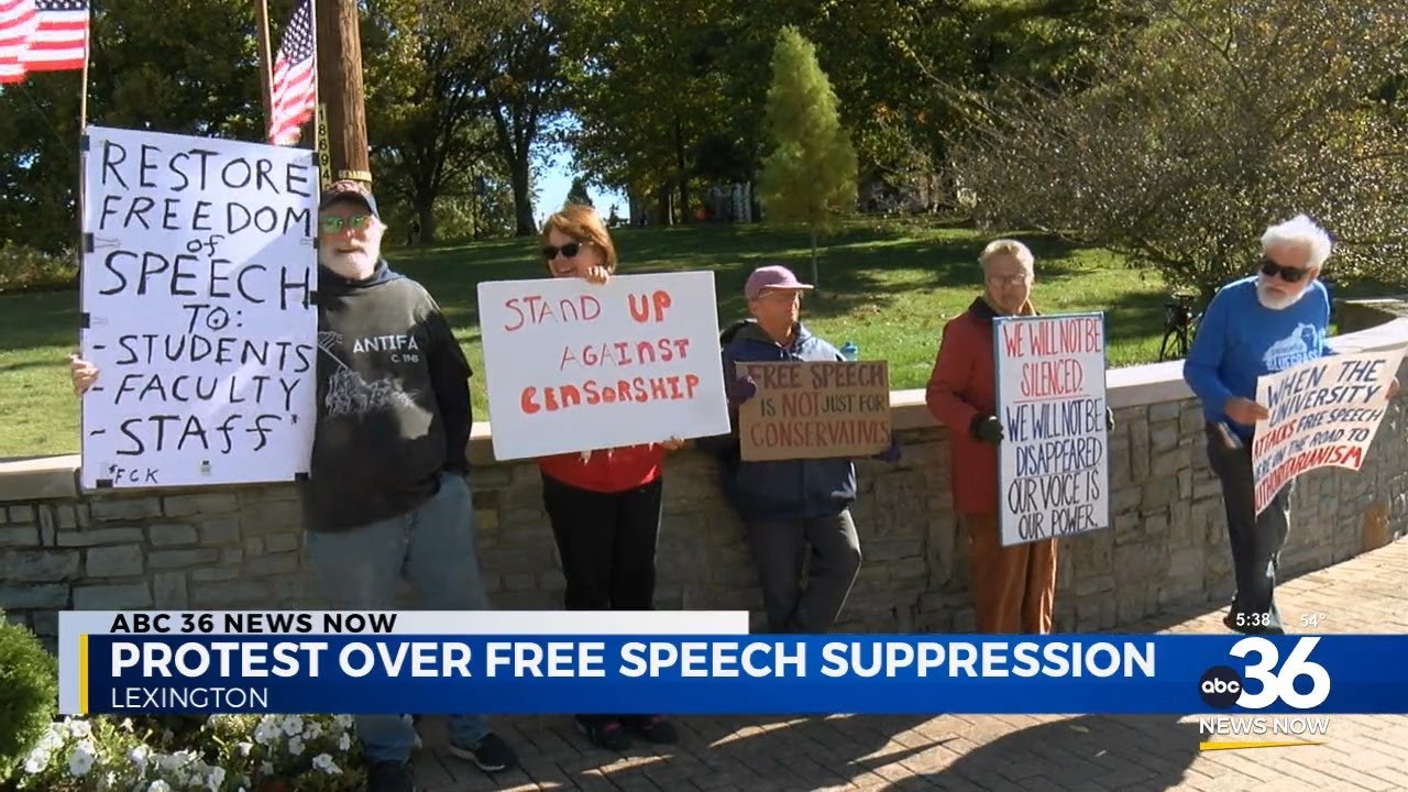 Protest over free speech suppression