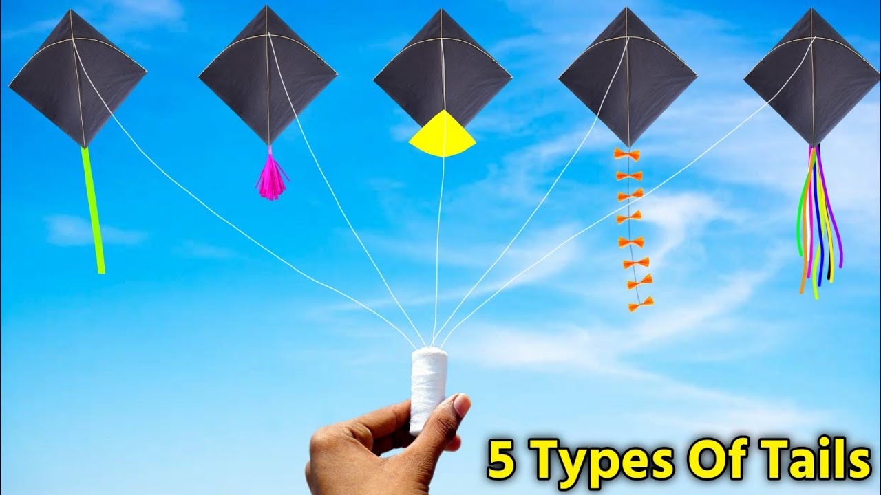 how to make different types of Tails for kite , 5 best types of tails , how to make kite ,patangbazi