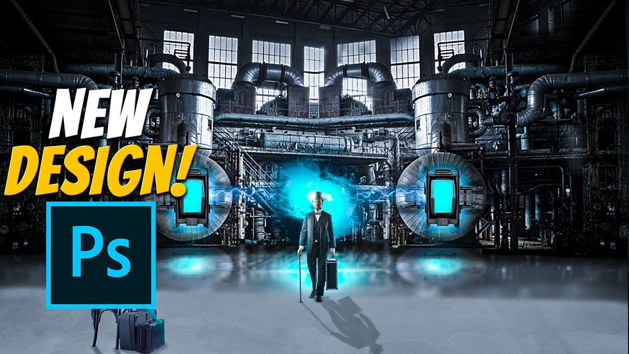 How to transform abandoned factory into A TIME MACHINE step by step! (Photoshop)