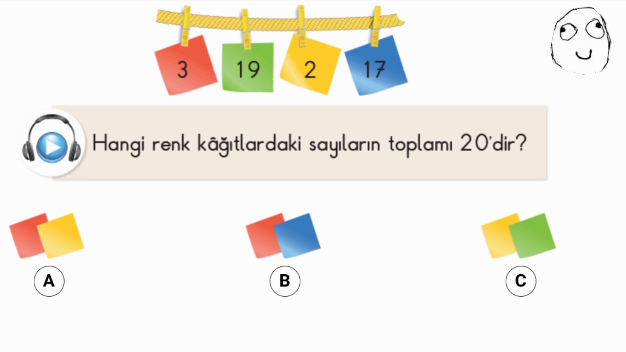 1.Sınıf Toplamları 20 Olan Sayılar (Karekod Sorusu 2)