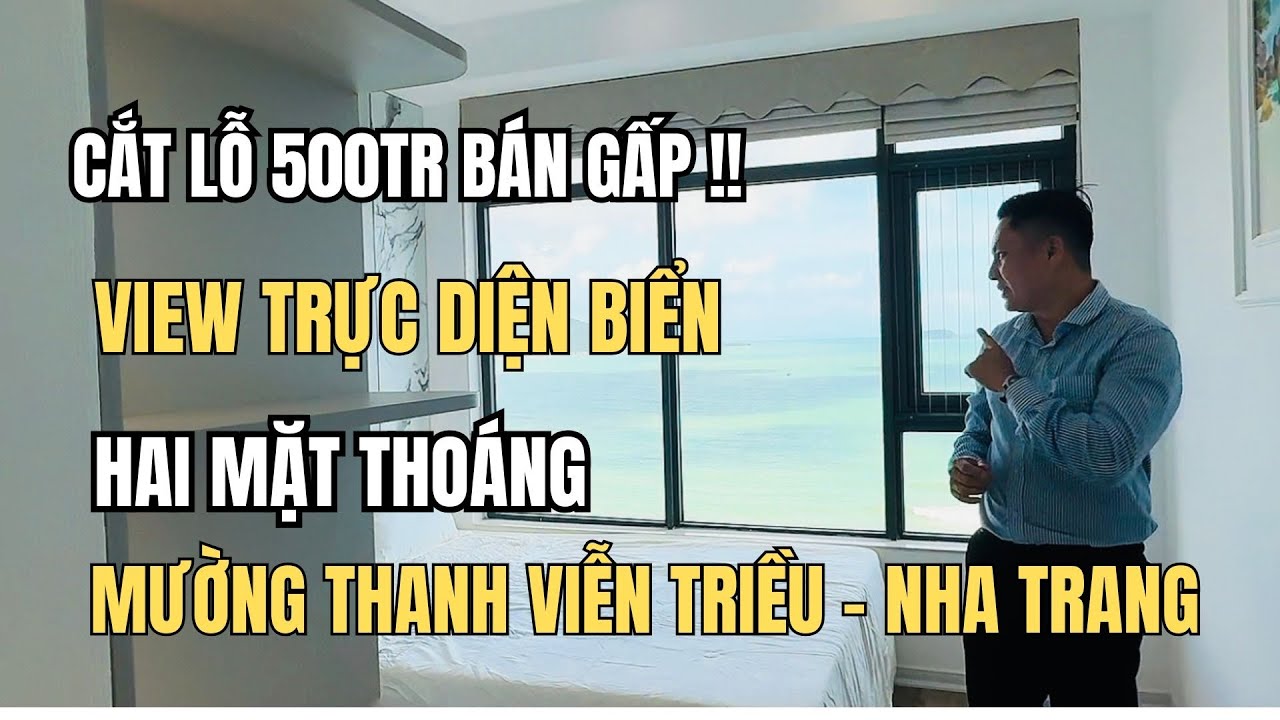 Căn hộ biển Nha Trang View Trực Biển góc hai mặt thoáng rẻ hơn thị trường 500tr | căn hộ mường thanh