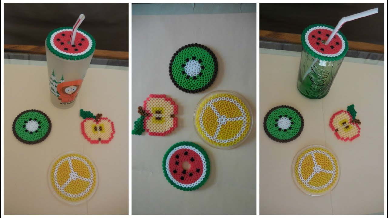 Dessus/dessous de verre - Perles à repasser / Hama beads DIY