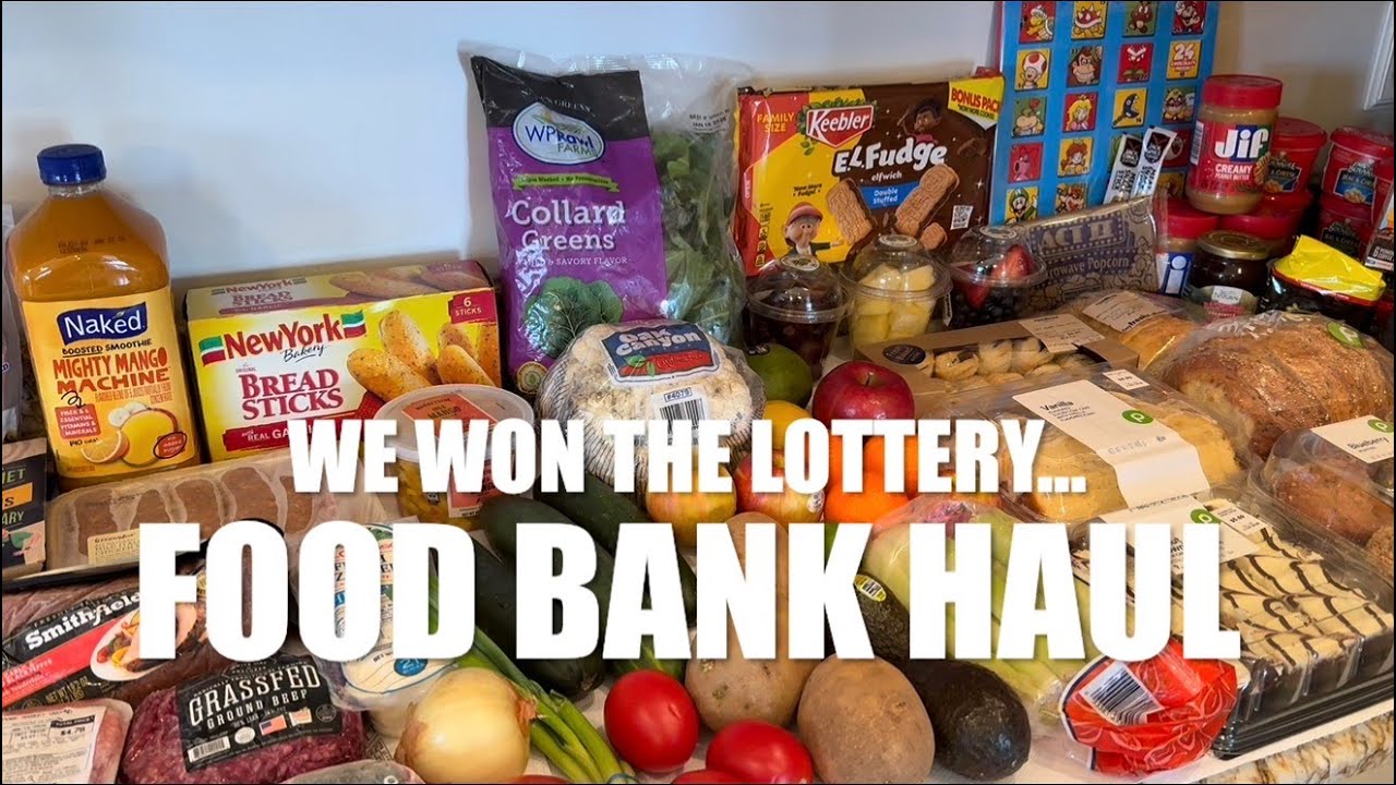 Food Bank Haul #189 - WE WON THE LOTTERY #foodbankhaul  #foodpantryhaul #dumpsterdiving #donations