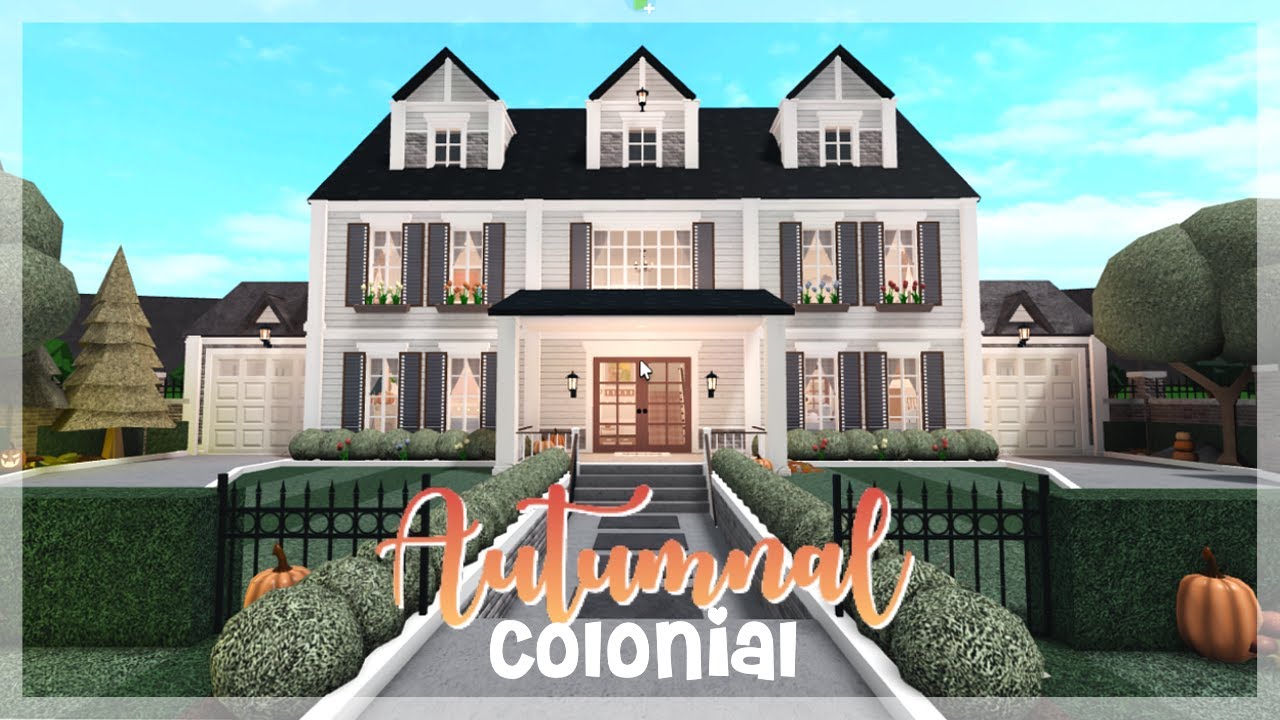 Autumnal Colonial Home | Bloxburg Speed Build