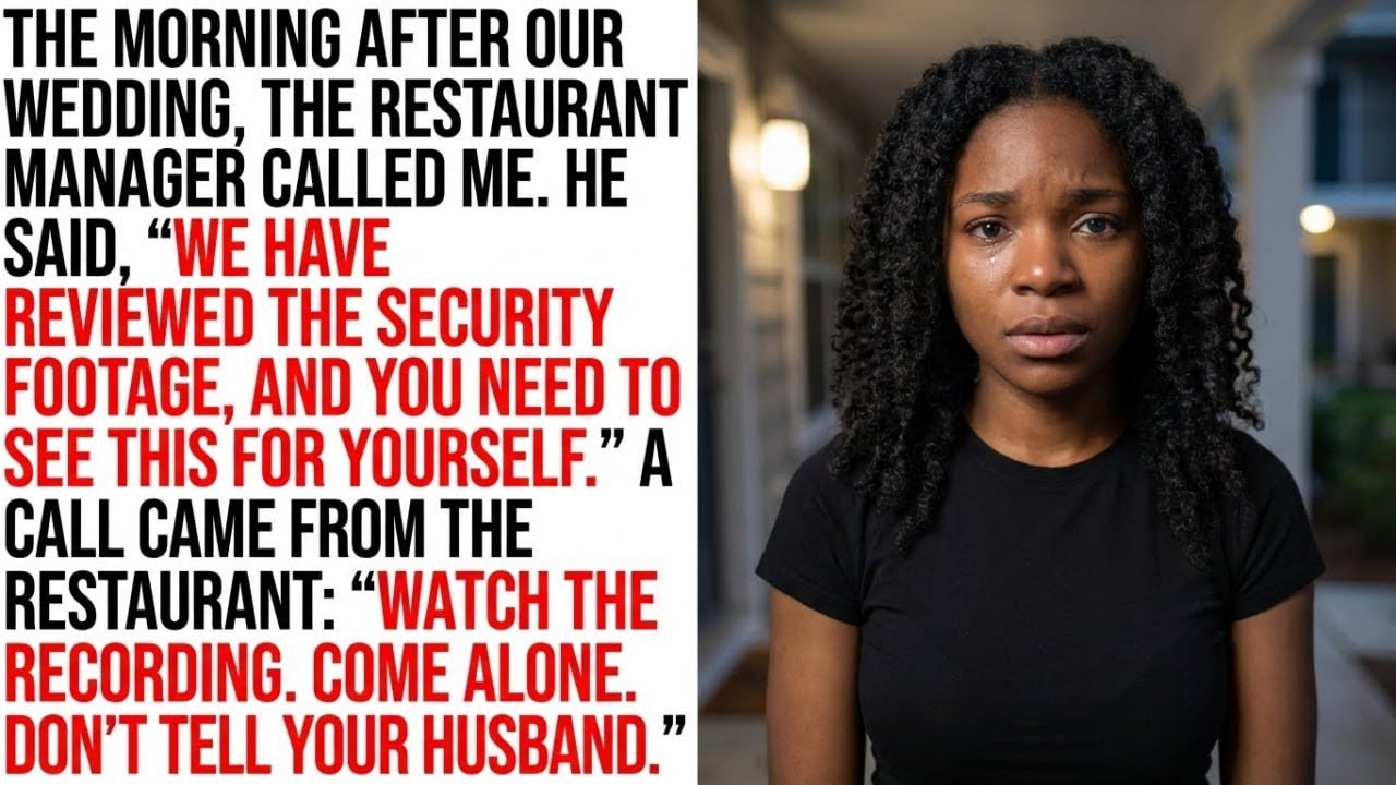 A call came from the restaurant: 'Watch the recording. Come alone. Don't tell your husband.'