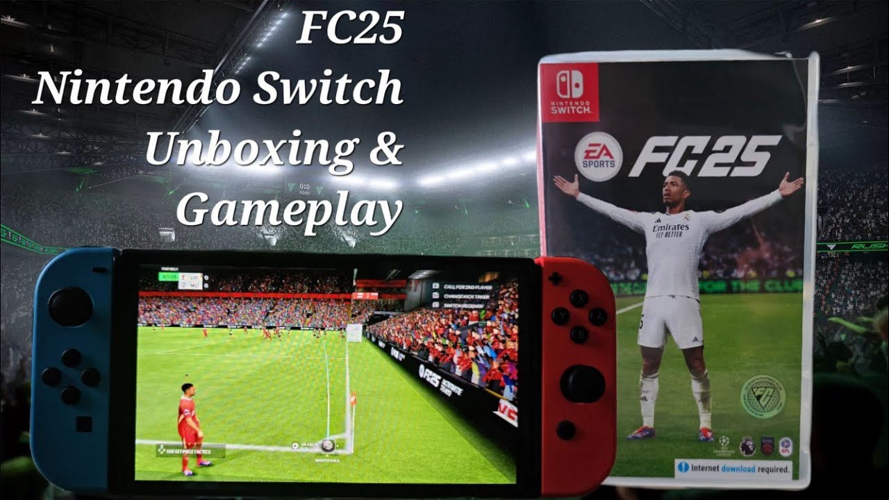 Распаковка и игровой процесс FC 25 для Nintendo Switch
