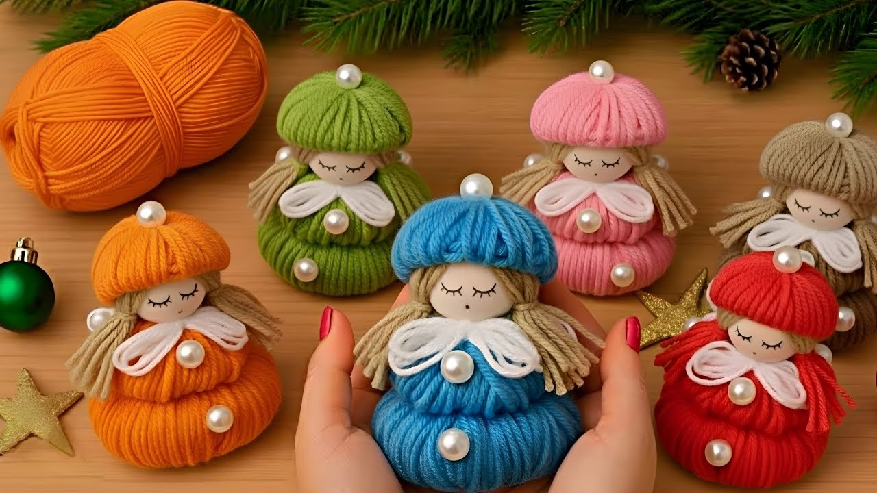 DIY Yarn Dolls ✂️🧶 | Learn How to Make Colorful, Cute Dolls with Yarn 🧵👧