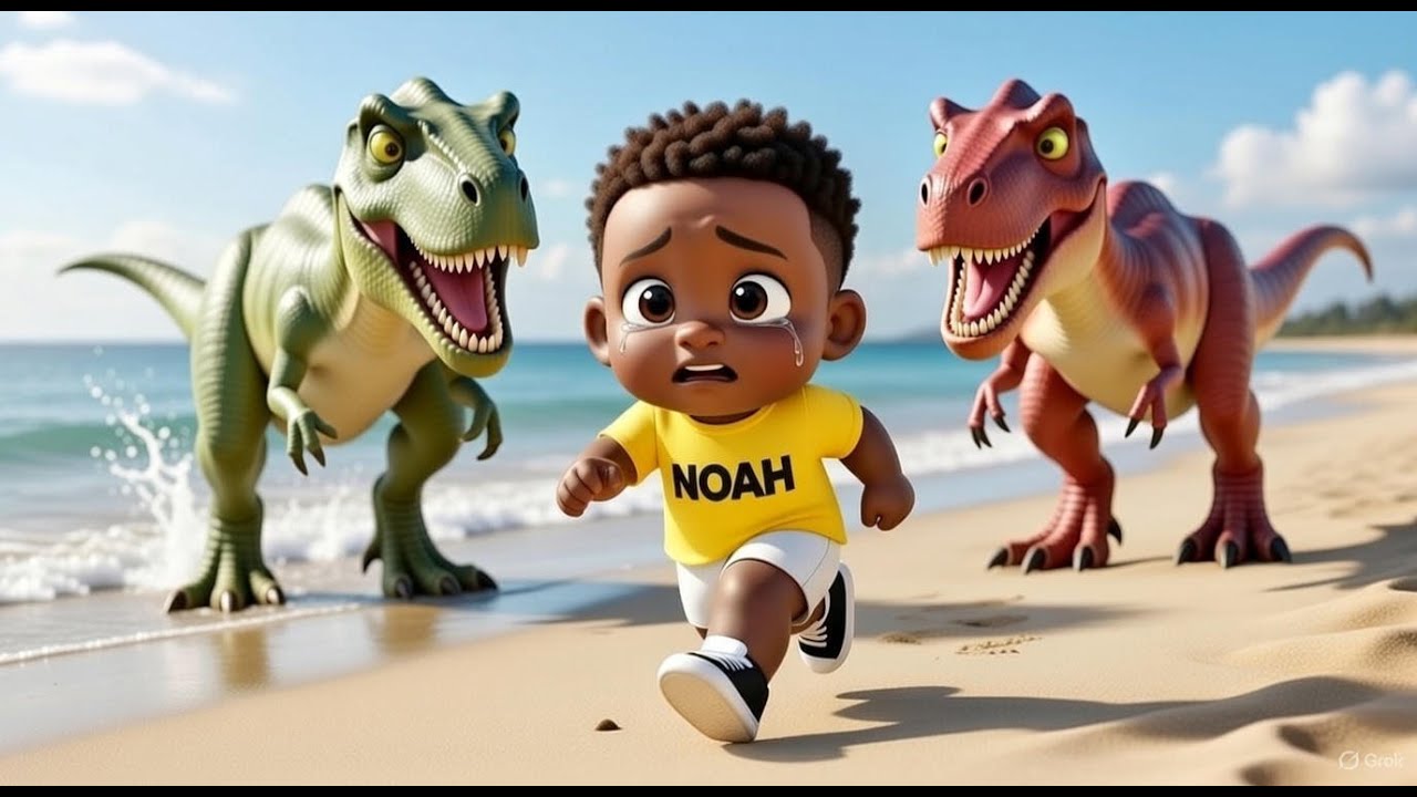🦖 Dinosaur at the Beach 🏖️| Fun Dino Song & Dance for Kids | Baby Noah Songs