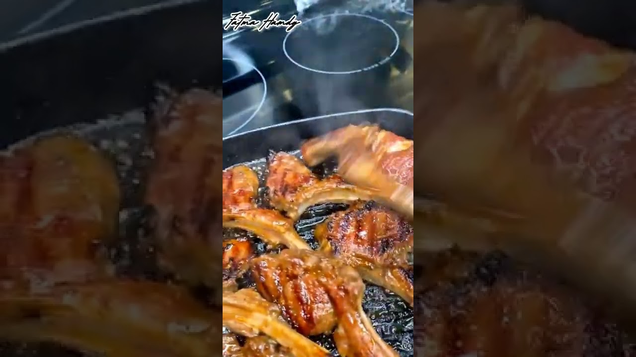 ضلوع خروف مشوي على الجريل لذيذة🥩🫕😋|| Grilled lamb ribs #ضلع_خروف_مشوي #جريل