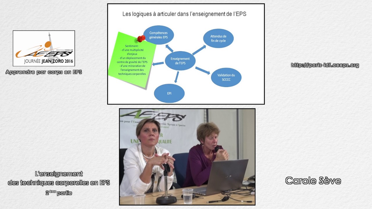 Carole Sève : « L'enseignement des techniques corporelles en EPS » (JJZ 2016) – Partie 2/2