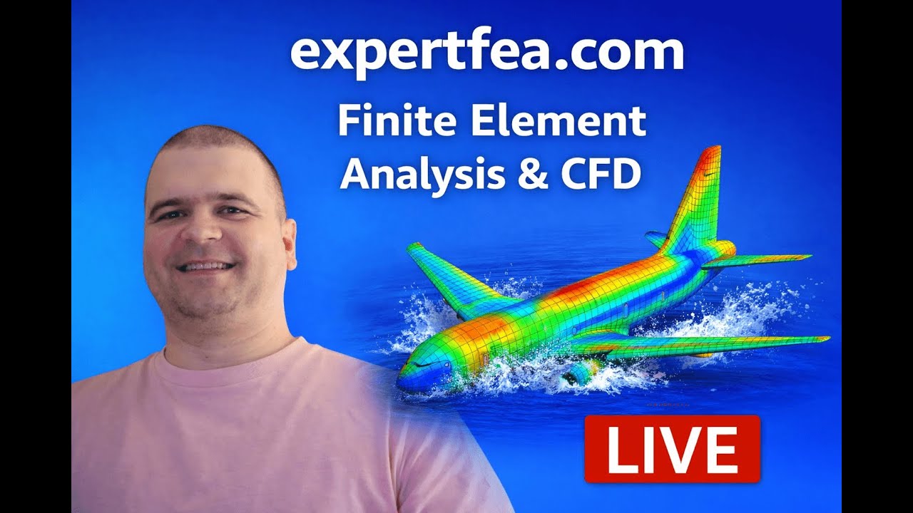 LIVE Stream 5 - ANSYS FEA of Airplane Landing on Water, Fluid Structure Interaction in Explicit