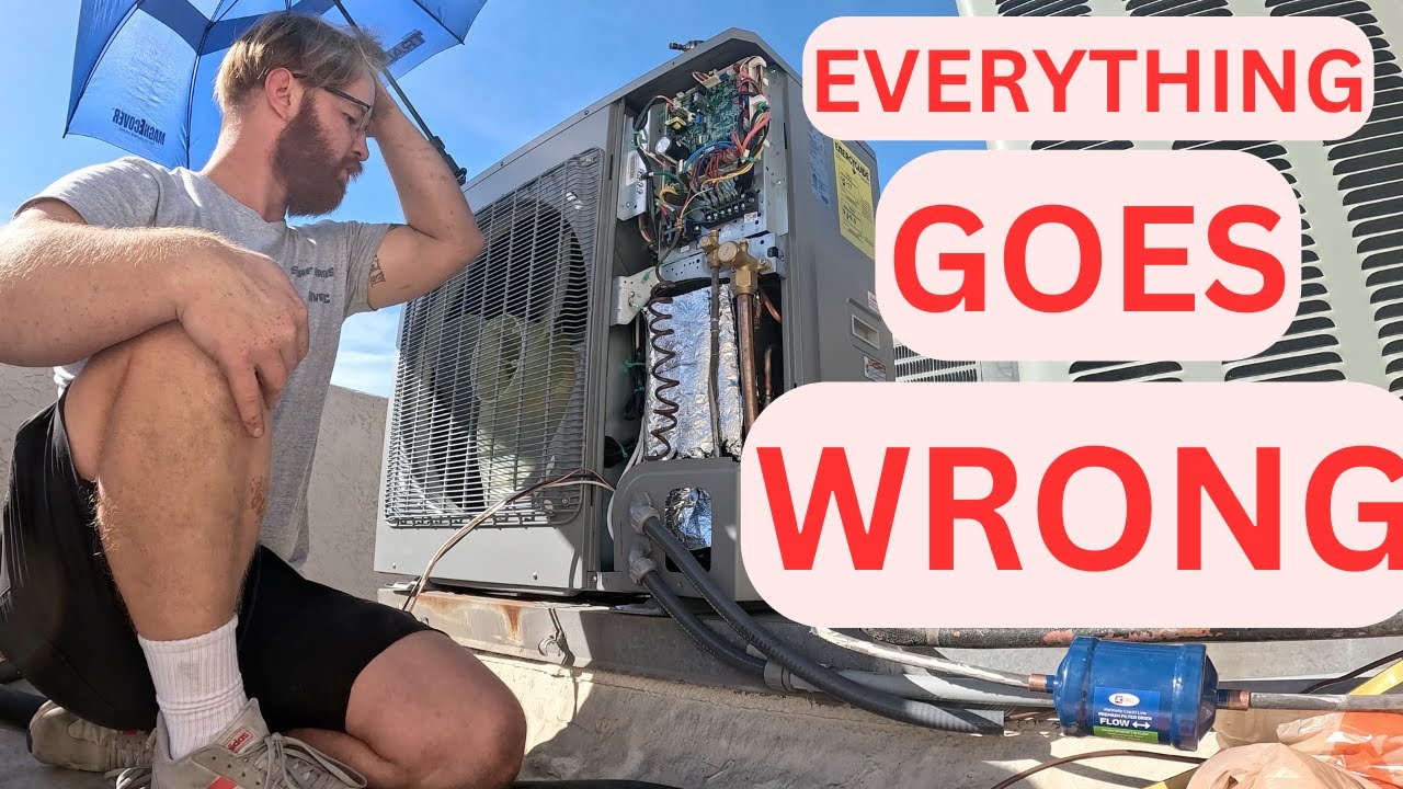 Heat Pump Install NIGHTMARE - Full Job Beginning To End - ONE Day Job Turns To THREE