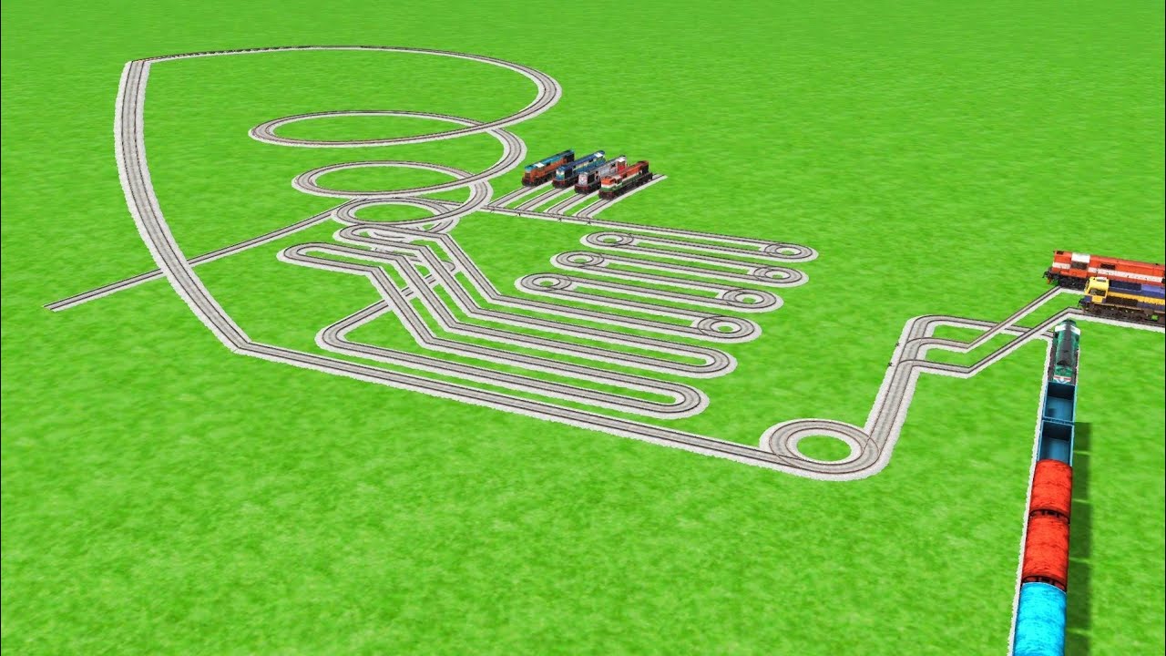 SNAKE 🐍 TRAIN CROSSING AROUND CIRCLE 😶 BUMPY RAILROAD BEANG DRIVE RAILWORKS #railways #trains 
