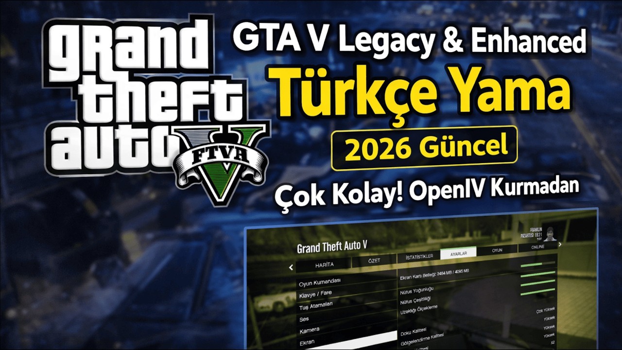 GTA 5 Türkçe Yama Kurulumu (Legacy & Enhanced) Çok Kolay Yöntem 2026