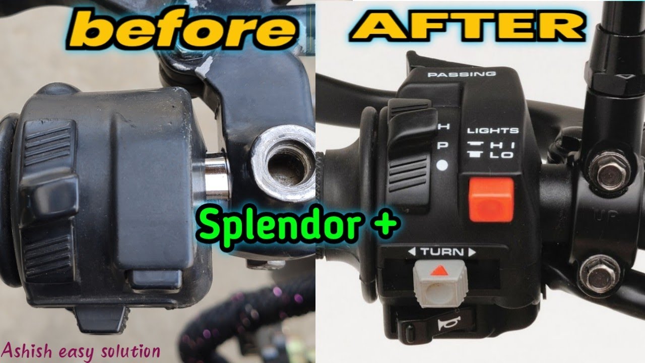 install passing light switch Splendor Plus how to install ho switch bs6 Splendor Plus💯✅😱🔥🔥🔥