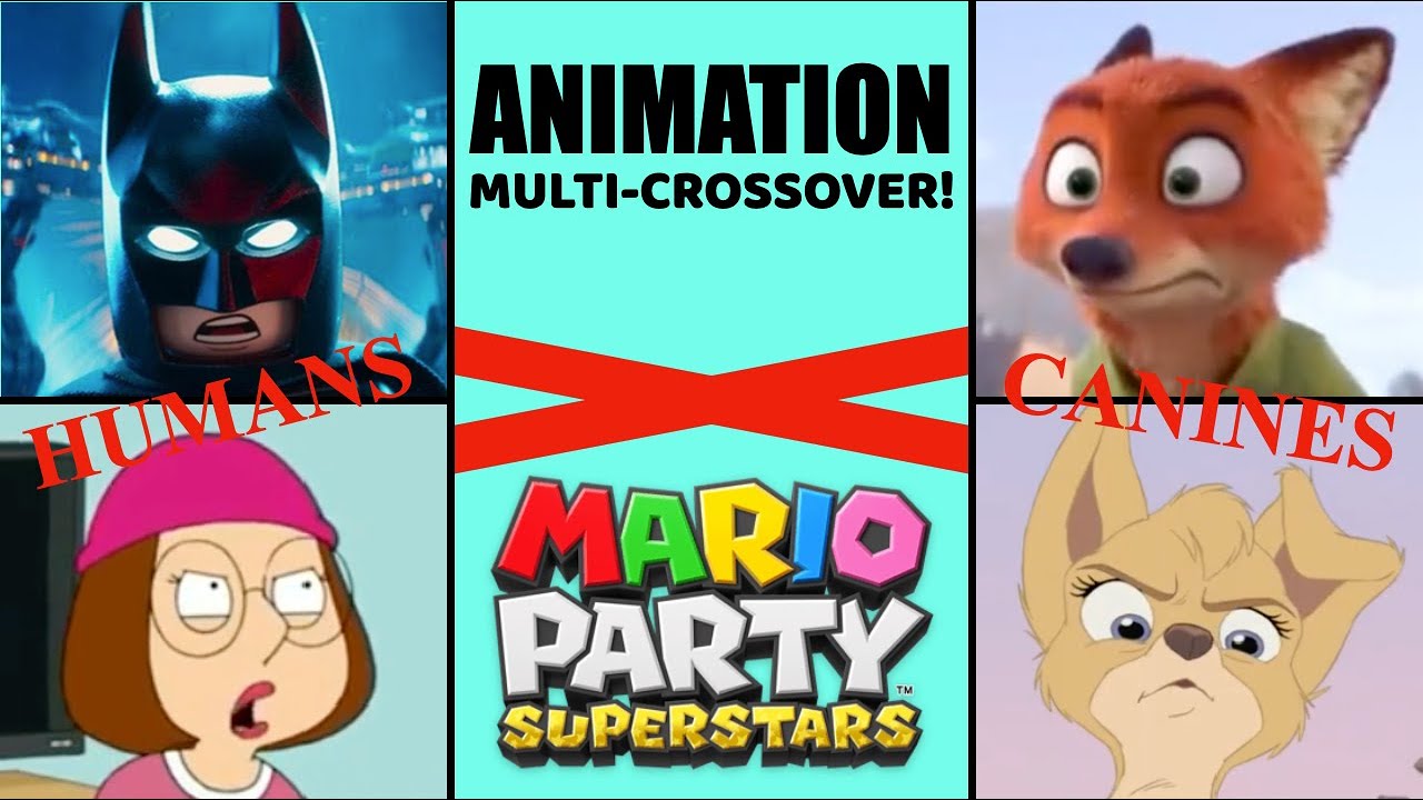 Batman, Nick, Meg, and Angel play "Mario Party Superstars" [Animation Multi-Crossover!]