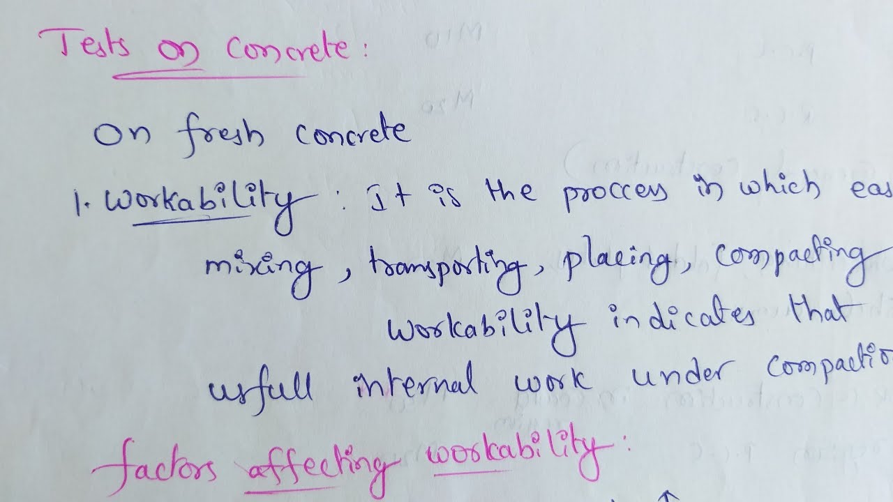 Concrete Tests || Workability || Factors Affecting On Workability