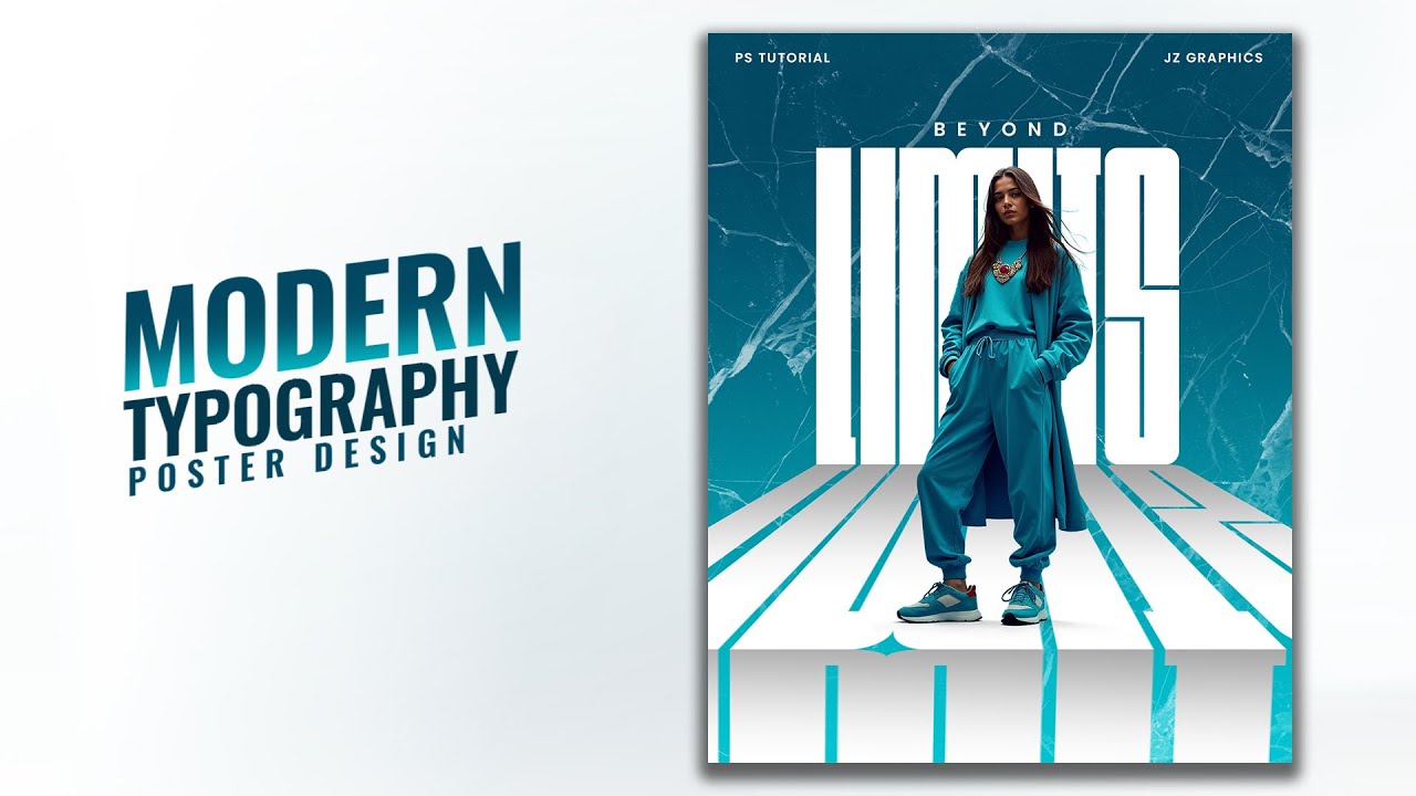 Modern Typography Poster Design in Adobe Photoshop | Typography Poster Design | JZ Graphics