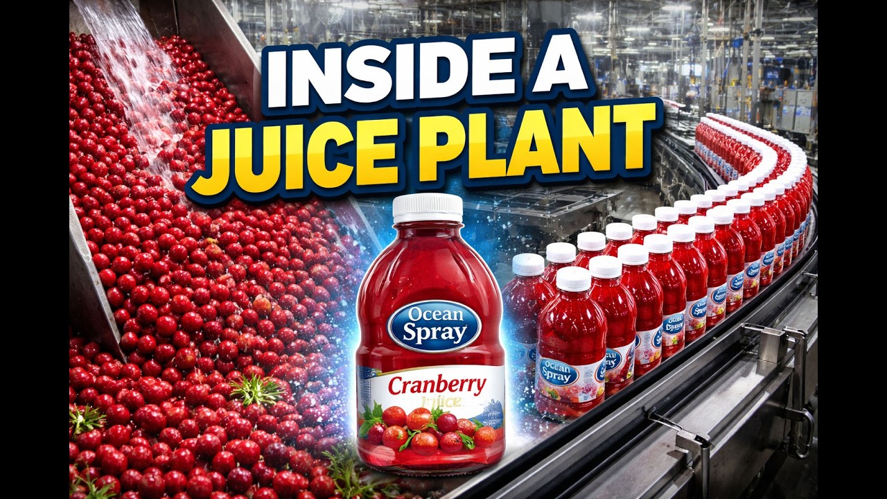 Inside an Ocean Spray Juice Plant: Cranberry Harvest to Bottled Fruit Juice Production(Full Process)