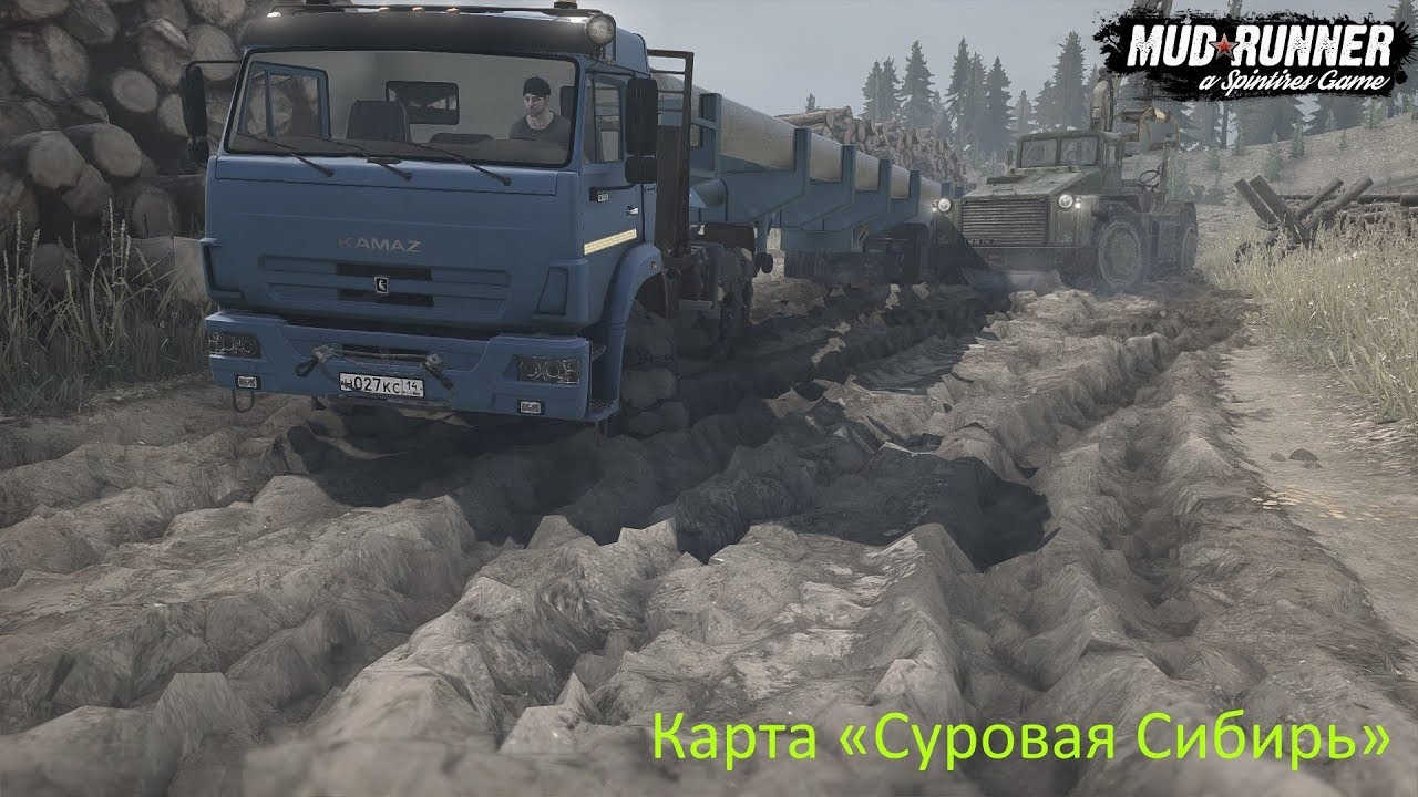 SPINTIRES MUDRUNNER ✪ Прохождение карты Карты «Суровая Сибирь» ✪