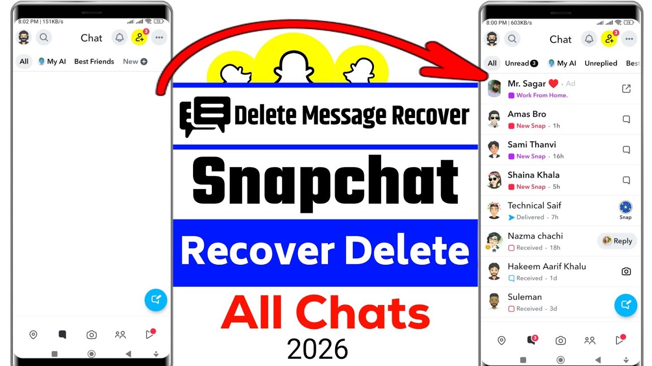 Snapchat delete message wapas kaise laen 2026 | how to recover deleted chats on snapchat 2026
