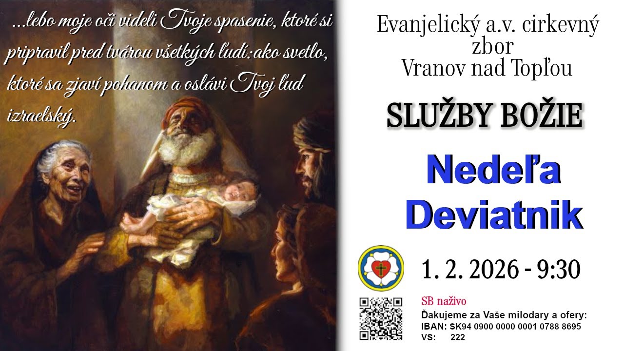 Služby Božie VT  1.2.2026  -  NEDEĽA DEVIATNIK