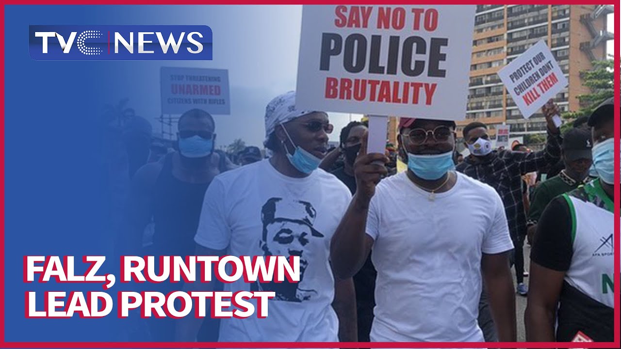 EndSars Protest: Falz And Runtown Lead Peaceful Protest In Lagos