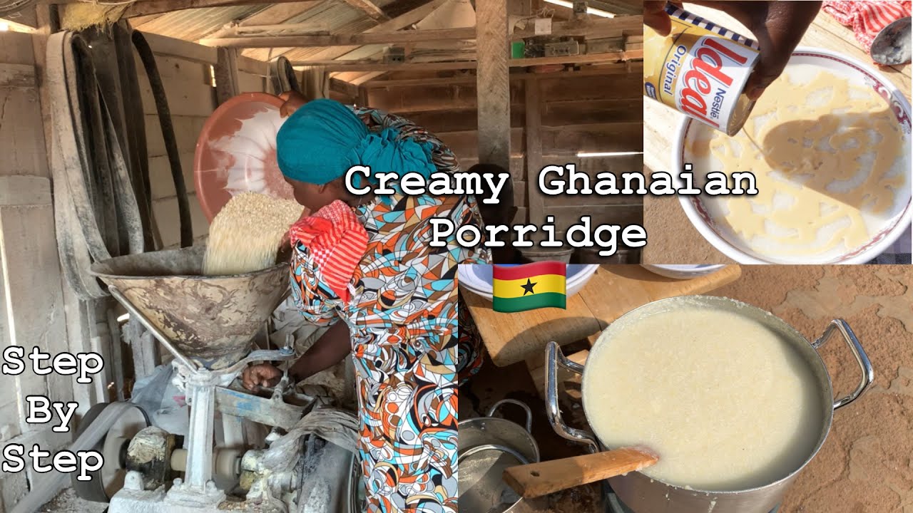 Cooking AUTHENTIC GHANA EKUEGBEEMIN \ AKWEGBEMI|| crashed hominy corn porridge|| fine CREAMY GRITS