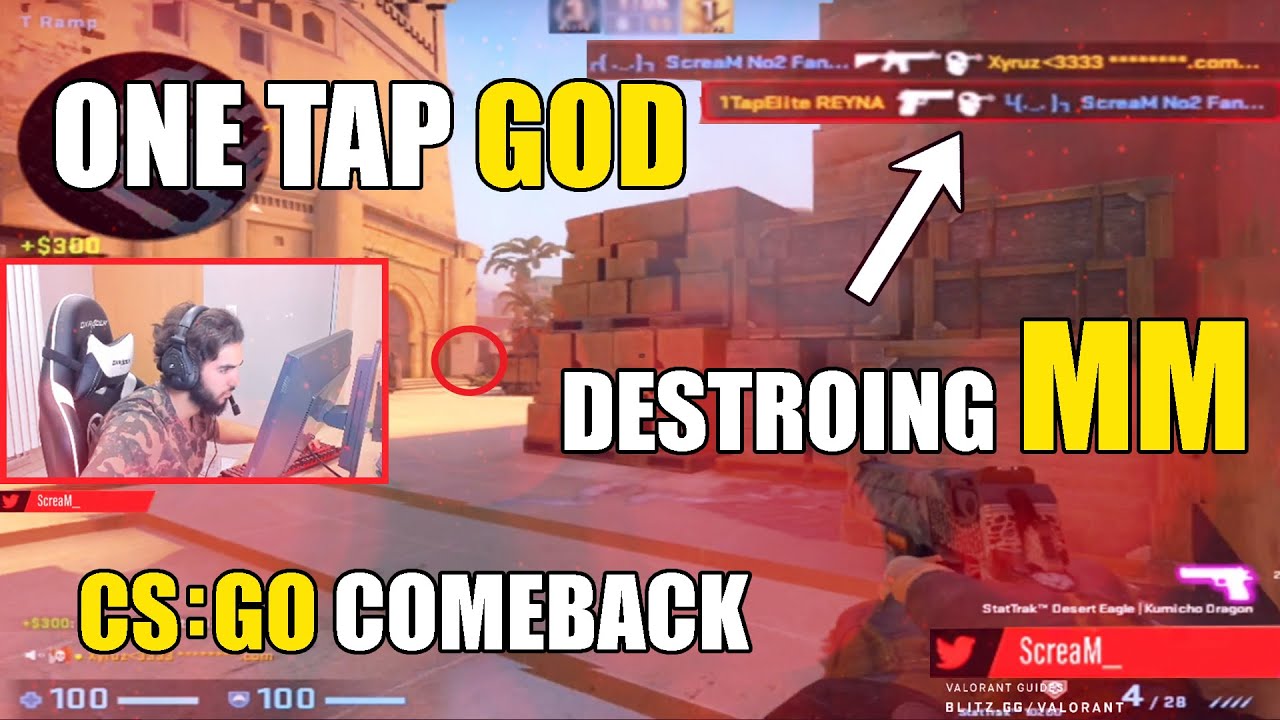 SCREAM PLAYS CS GO MM MIRAGE I ONESHOT ONE KILL I CSGO Twitch Stream