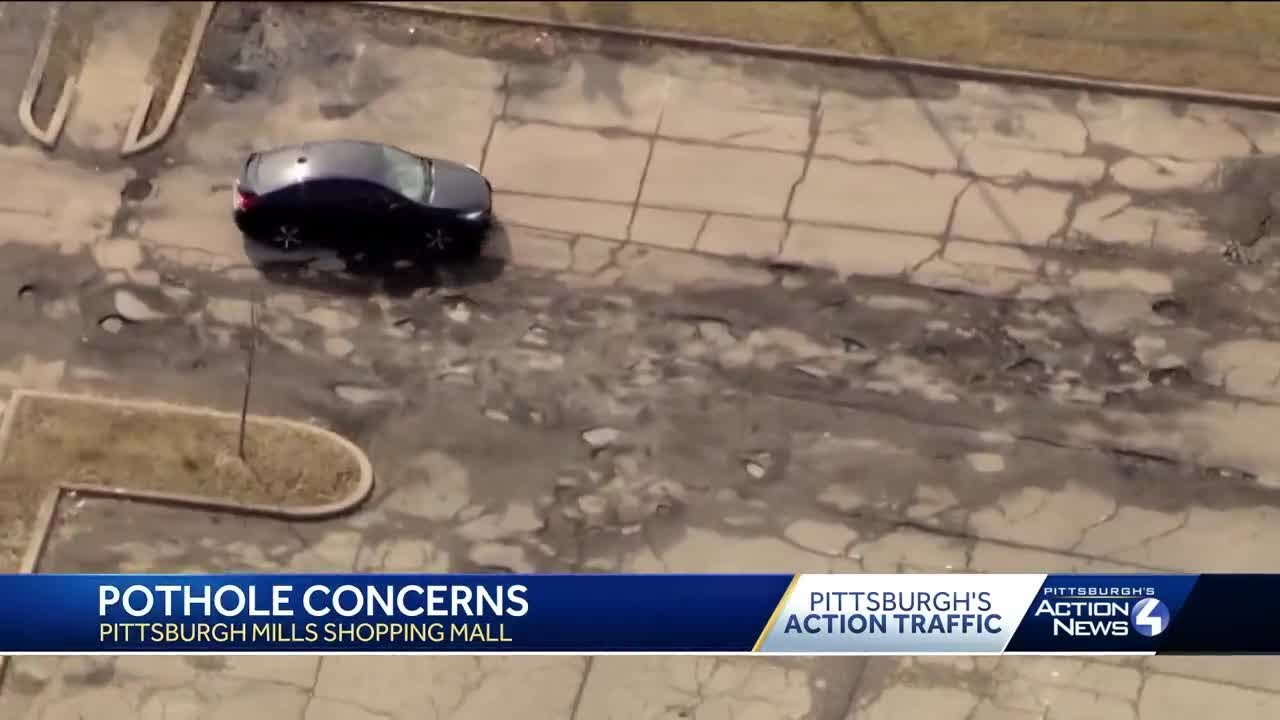 'Some will swallow your tire': Pittsburgh Mills mall road riddled with potholes