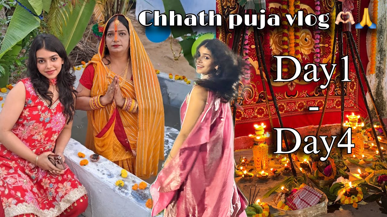 Chhath puja vlog 2025 🫶🏻🙏 day1-4 🌷 #littleanushkavlogs 