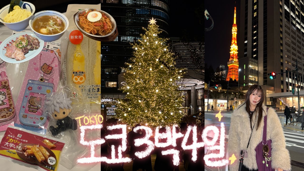 도쿄에서 연말 즐기기🎄롯폰기일루미네이션,크리스마스마켓,파라타항공후기,히퍼깡,도쿄타워포토스팟,아키하바라투어,야키니쿠맛집,나폴리탄맛집