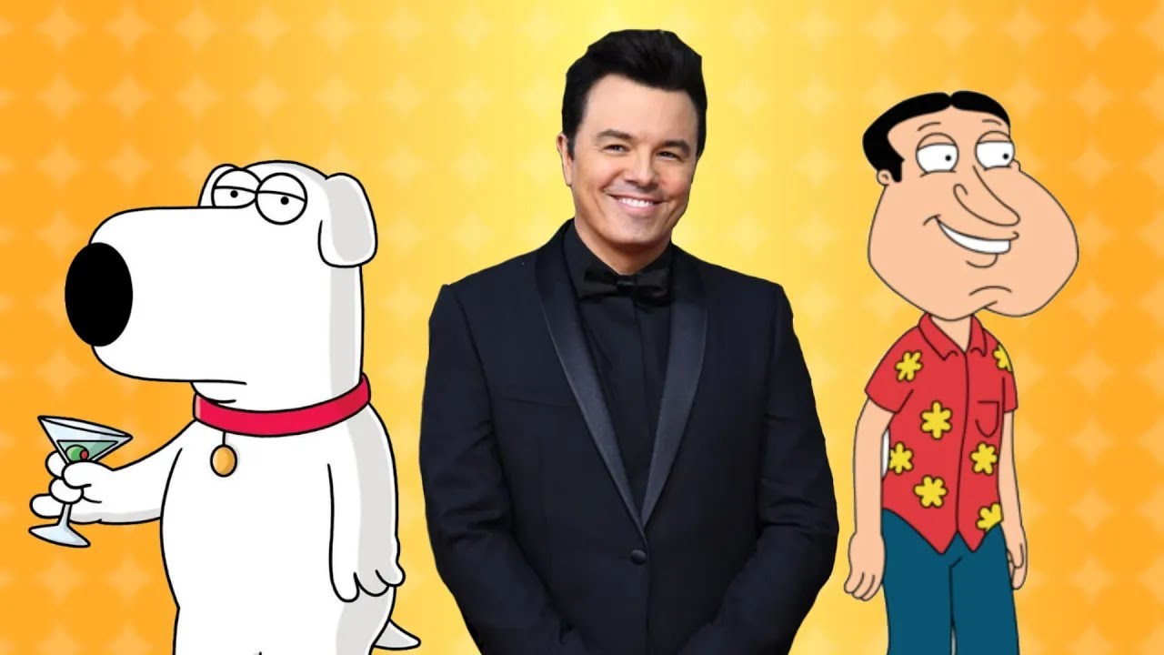 Seth MacFarlane doing Brian and Quagmire's Voice In Person | Family Guy