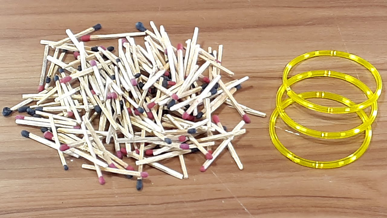 BEAUTIFUL WALL HANGING OUT OF MATCHSTICK & OLD BANGLES | AMAZING CRAFT IDEA