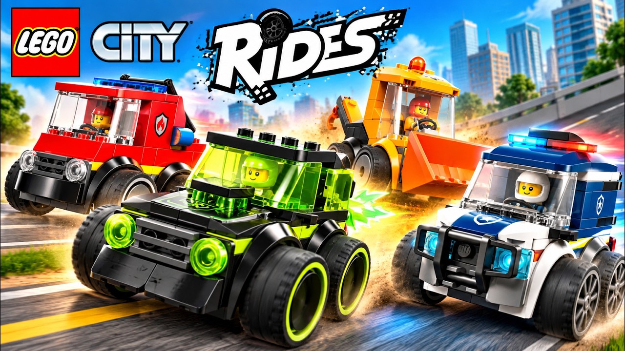 ALL 4 LEGO City Rides 2026 Speed Build! 🚗🚓🚒🚜 | Built by 5-Year-Old