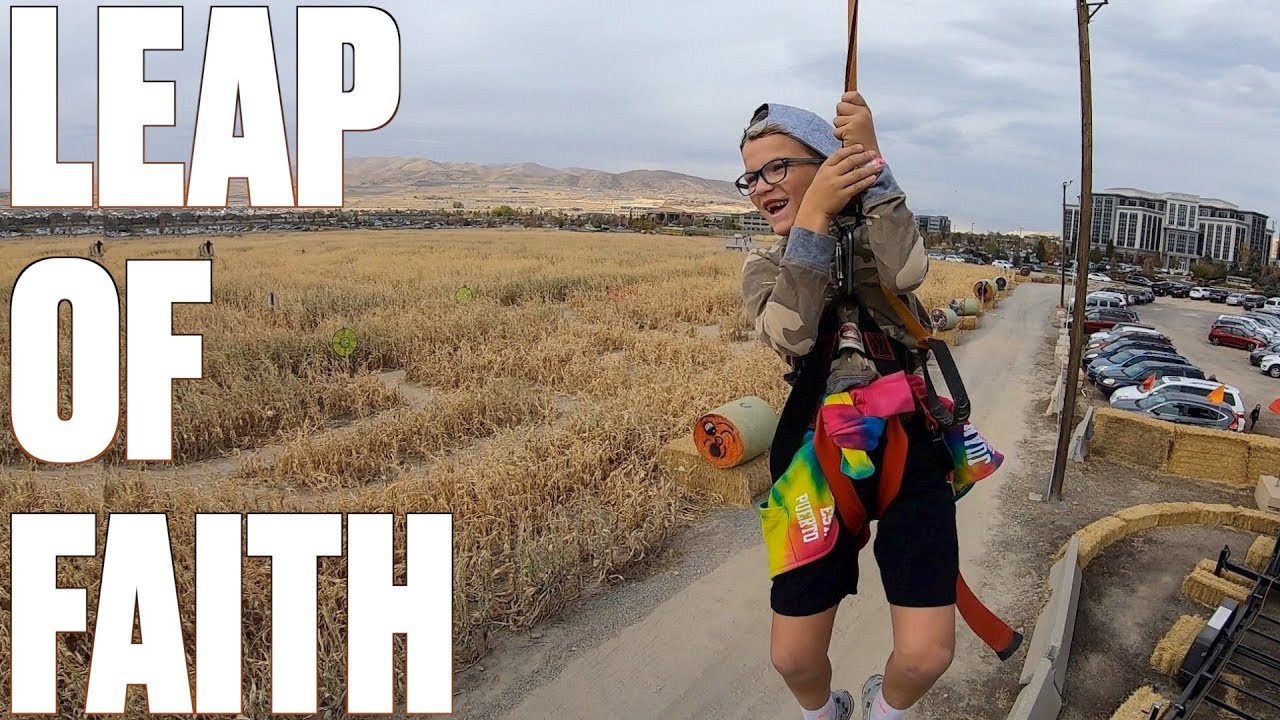 SIX-YEAR-OLD KID CONQUERS TERRIFYING ZIPLINE OVER EPIC CORN MAZE
