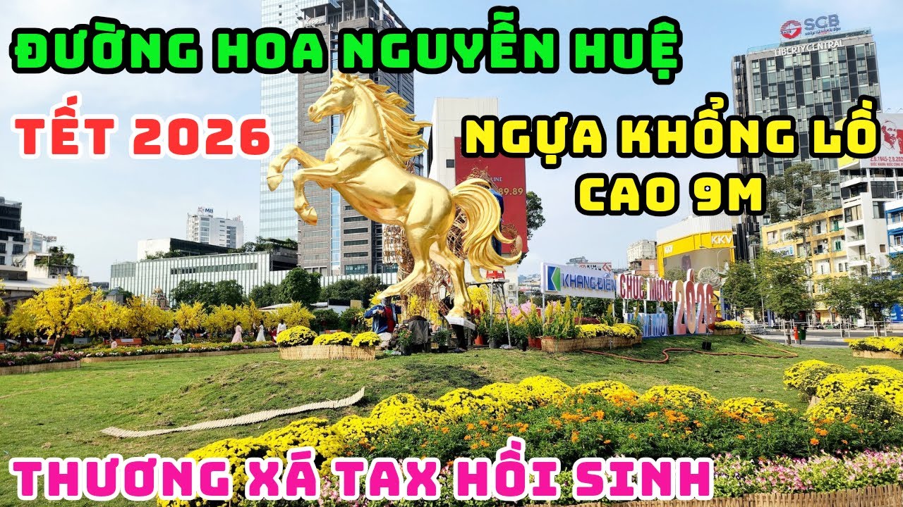 SÁNG 20 TẾT! LỘ DIỆN HÌNH ẢNH MỚI NHẤT ĐƯỜNG HOA NGUYỄN HUỆ, THƯƠNG XÁ TAX HỒI SINH MẠNH MẼ TẾT 2026