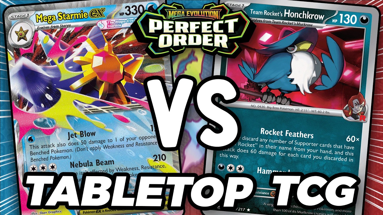Can Mega Starmie ex Defeat Team Rocket's Honchkrow in this Pokemon TCG Tabletop Match!?!
