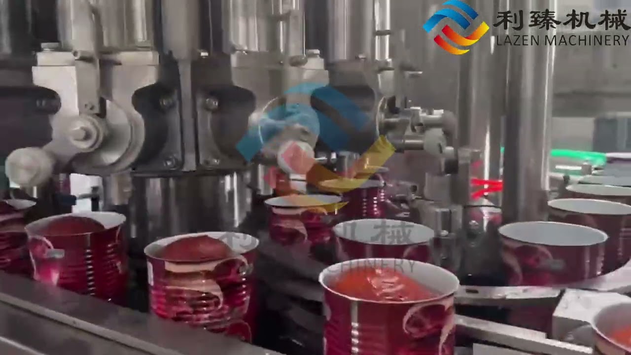 Automatic tomato paste production line and tin can packaging system