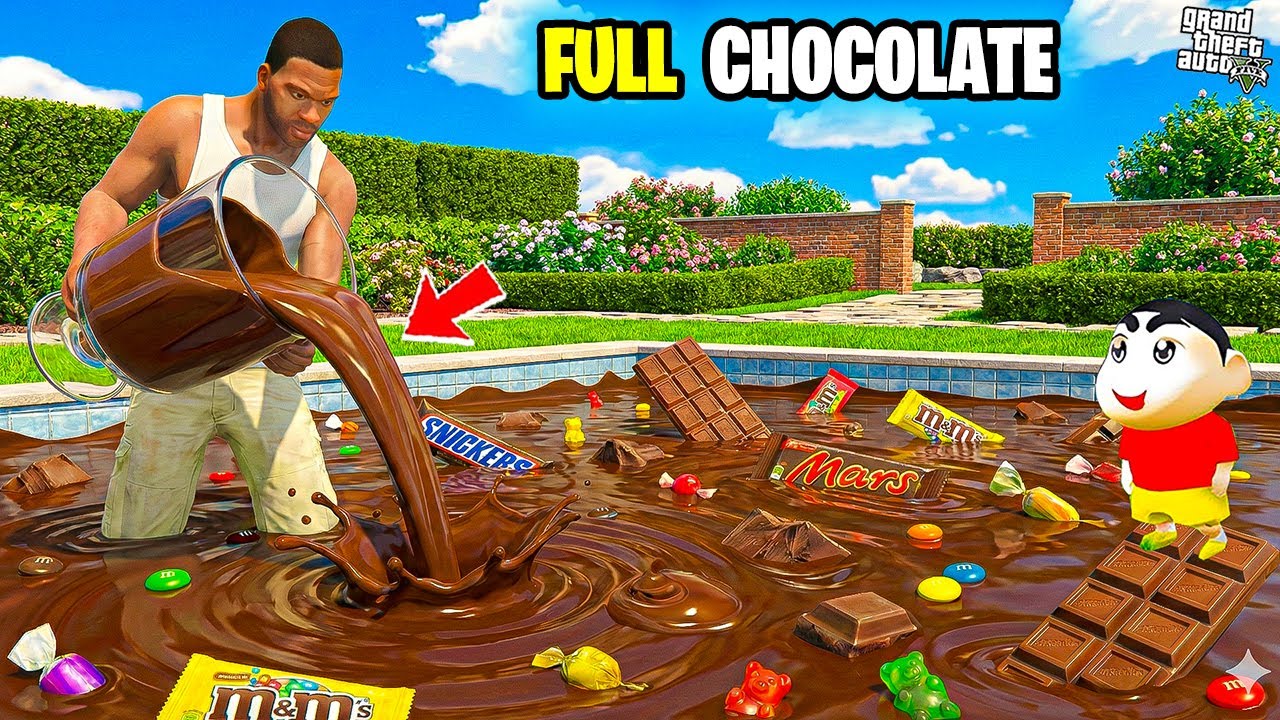 Franklin & Shinchan Finally Jumped inside Chocolate in Swimming Pool | Most Tasty Life Story