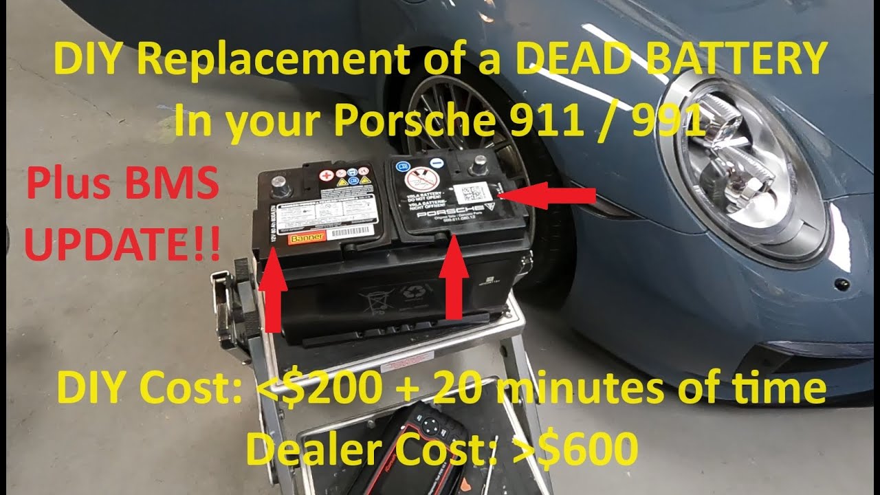 Замена аккумулятора Porsche 911 991. Экономьте большие деньги. ЛЕГКО. Сделай сам. 981 718 Boxster...